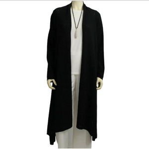 OSCAR by Oscar De La Renta Co, Black Long Draped Open-front Cardigan/Wrap XL